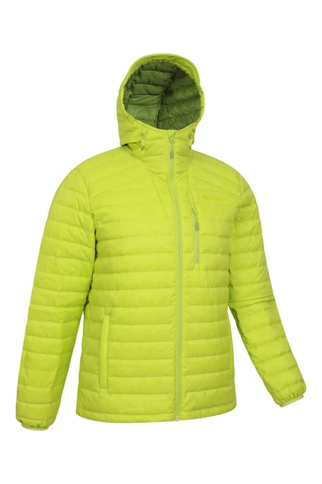 'Henry II' Men's Down Padded Jacket Water Resistant Hooded Puffer Winter Coat Lime Green - Image 3