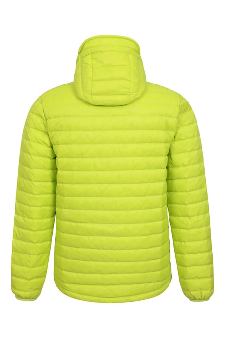 'Henry II' Men's Down Padded Jacket Water Resistant Hooded Puffer Winter Coat Lime Green - Image 4
