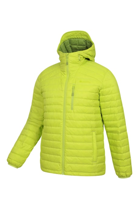 'Henry II' Men's Down Padded Jacket Water Resistant Hooded Puffer Winter Coat Lime Green - Image 5