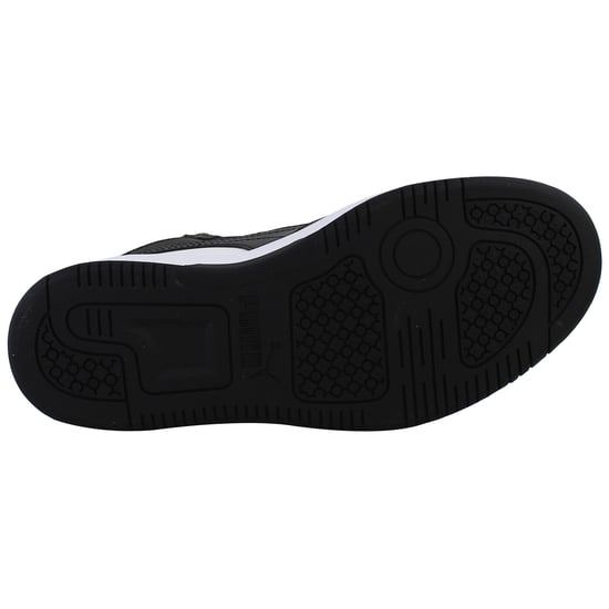 Puma Rebound V6 Mid Kids Black/White Trainers - Image 5