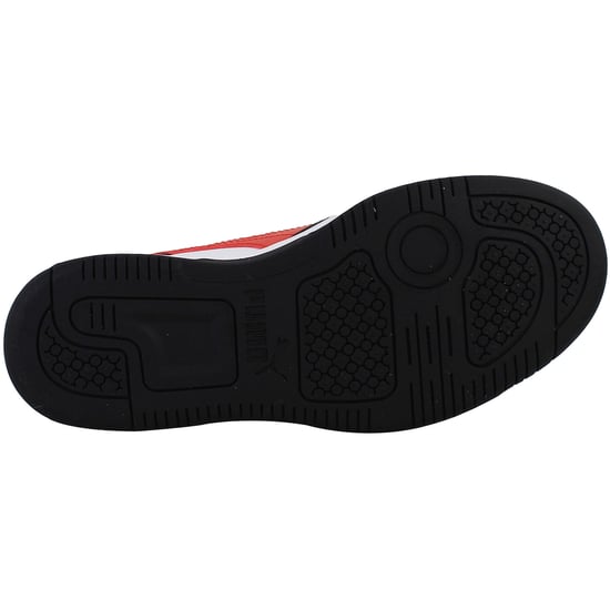 Puma Rebound V6 Low Kids White/Red Trainers - Image 5