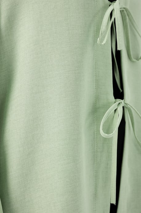 Linnenmix Lange Mouw Kimono met Binding Detail - Image 2