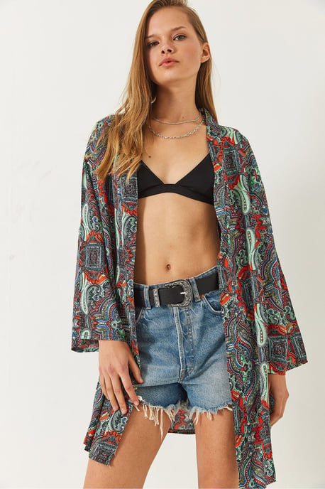 Patroon Lange Kimono met Sjaalkraag - Image 2