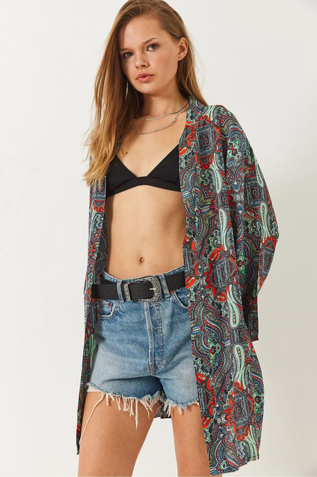 Patroon Lange Kimono met Sjaalkraag - Image 3