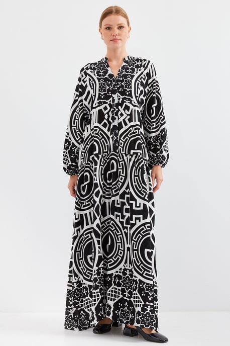 Geprinte V-hals Maxi-jurk - Image 5