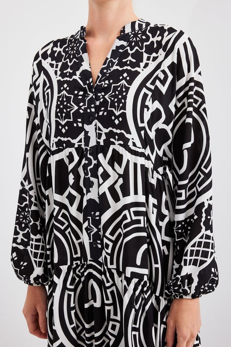 Geprinte V-hals Maxi-jurk - Image 6