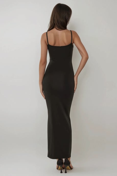 Kvadratkrage Bodycon Maxi Klänning - Image 6