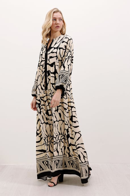 Geprinte V-hals Maxi-jurk - Image 2