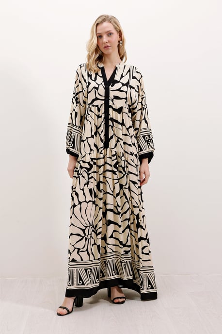 Geprinte V-hals Maxi-jurk - Image 3