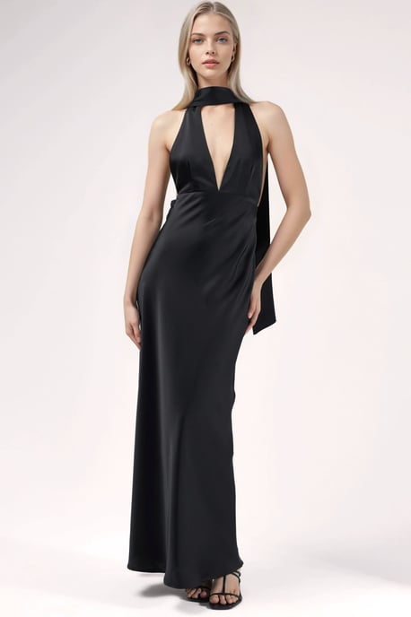 V-ringad Bodycon Maxiklänning - Image 1