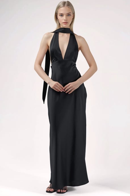 V-ringad Bodycon Maxiklänning - Image 6