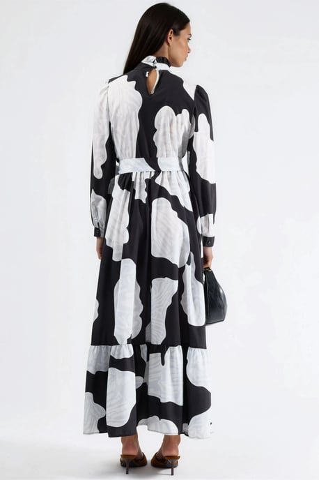 Maxi-jurk met strikdetail en halve turtleneck - Image 4