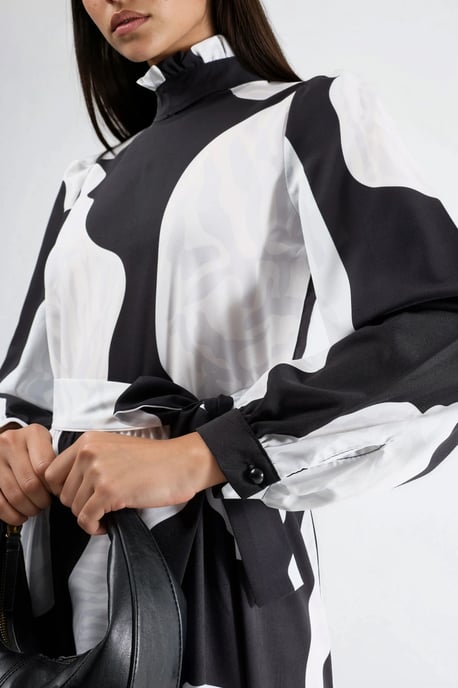 Maxi-jurk met strikdetail en halve turtleneck - Image 6