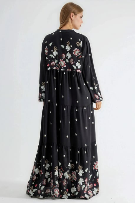 Patroon V-hals Maxi Jurk - Image 4