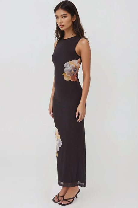 Bloemenprint Crew Neck Bodycon Jurk - Image 4