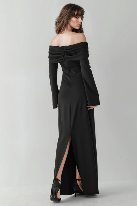 Off-shoulder maxi jurk met split - Image 3