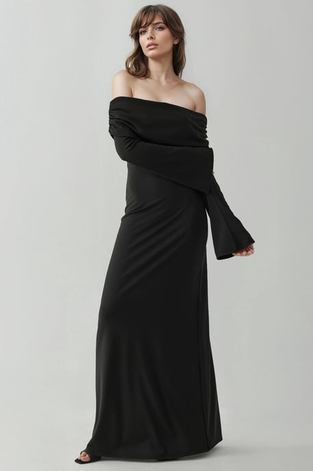 Off-shoulder maxi jurk met split - Image 5