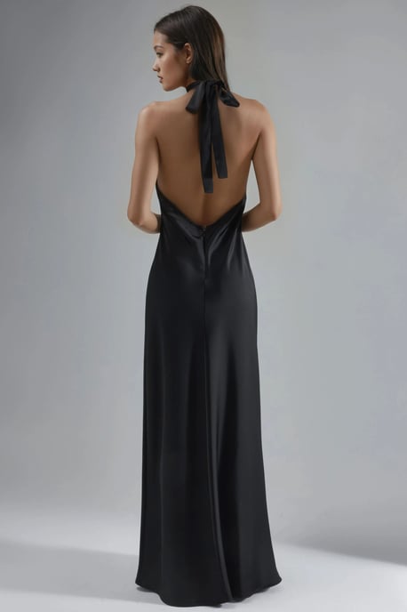 Halterneck Satijnen Maxijurk - Image 3