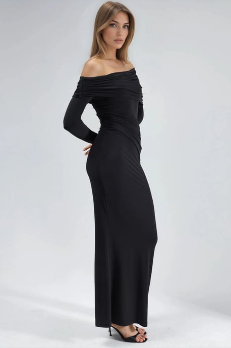 Asymmetrisk Bodycon Maxiklänning med Slits - Image 4