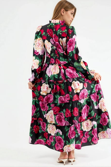 Bloemen Crew Neck Maxi-jurk - Image 2