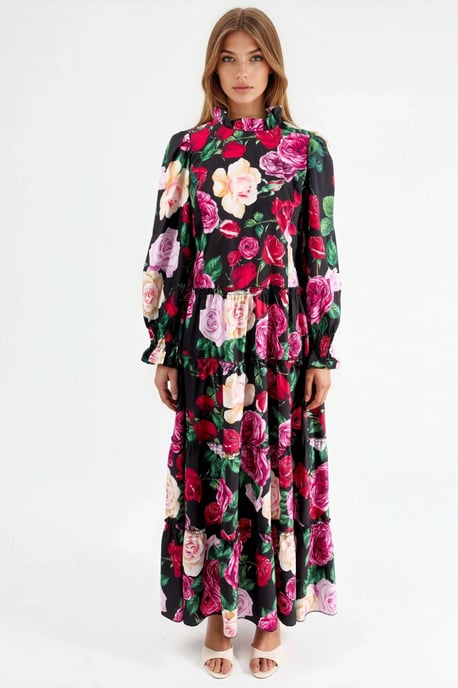 Bloemen Crew Neck Maxi-jurk - Image 5