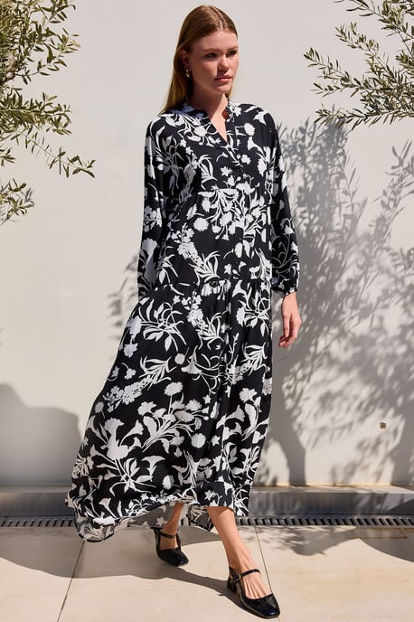Geprinte V-Hals Maxi Jurk - Image 3