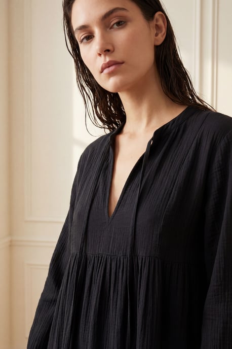 Strikdetail Loose Fit Maxi Jurk - Image 5