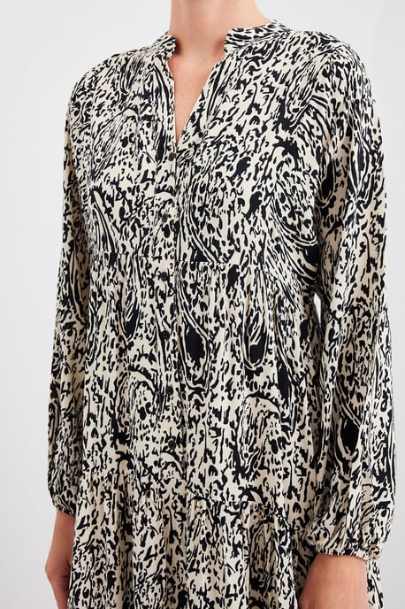 Geprinte V-hals Maxi Jurk - Image 6