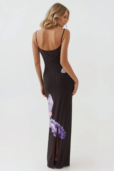 Bloemige Bodycon Jurk met Vierkante Kraag - Image 4