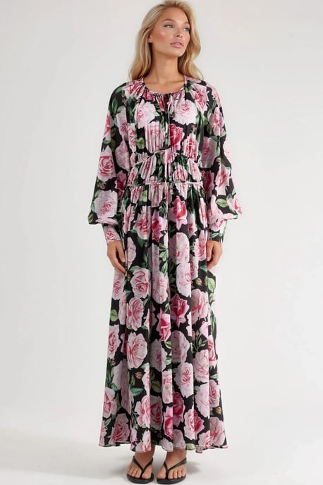 Blommig Maxiklänning med Knysningsstängning - Image 6