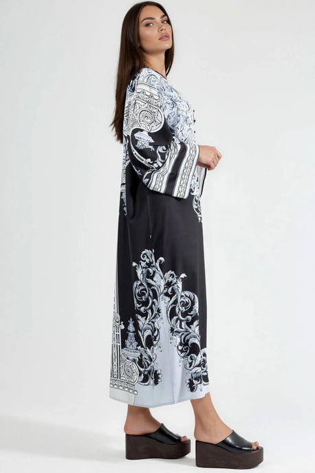 Geprinte Maxi-jurk met V-hals - Image 4