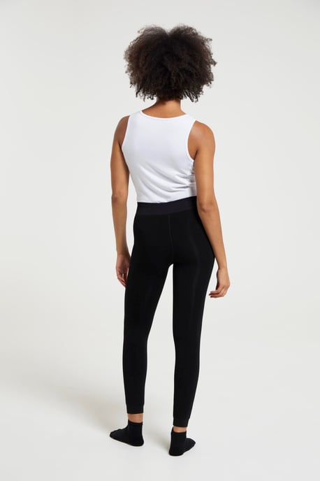 Women's Fluffy Fleece Lined Leggings Winter Warm Comfy Bottoms Black - Image 3