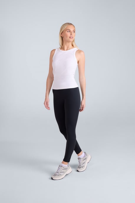 'Leah' Women's High Rise Leggings Moisture Wicking Stretchy Bottoms Black - Image 2