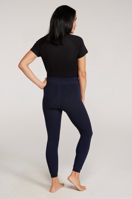 Women's Fluffy Fleece Lined Leggings Winter Warm Comfy Bottoms Navy - Image 4