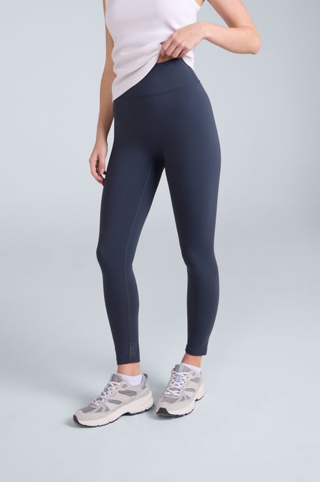 'Leah' Women's High Rise Leggings Moisture Wicking Stretchy Bottoms Dark Blue - Image 4