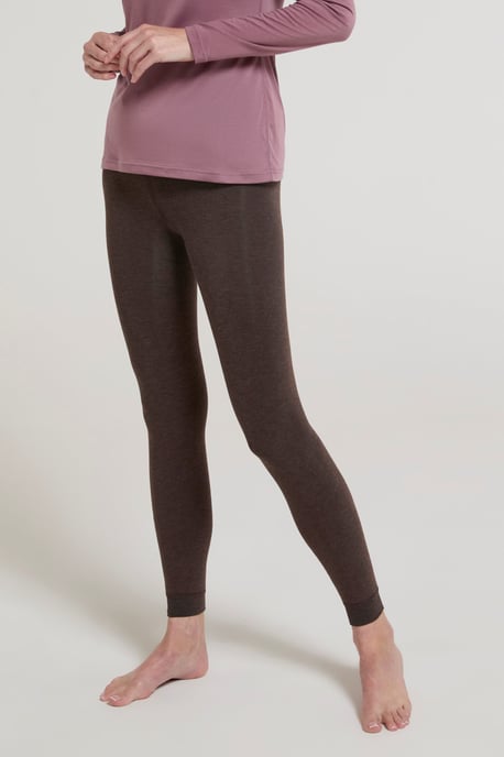Women's Fluffy Fleece Lined Leggings Winter Warm Comfy Bottoms Taupe - Image 1