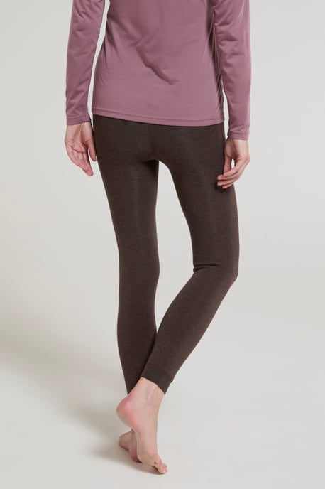 Women's Fluffy Fleece Lined Leggings Winter Warm Comfy Bottoms Taupe - Image 3
