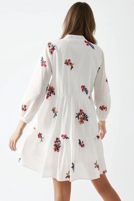 Patroon V-hals Mini-jurk - Image 6