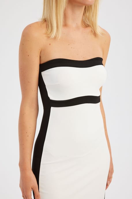 Blokgekleurde Strapless Midi-jurk - Image 5