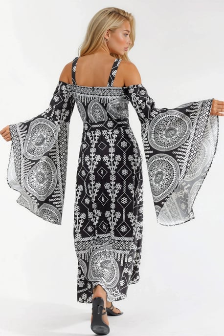 Strapless Geometrische Uitsnede Maxi Jurk - Image 3
