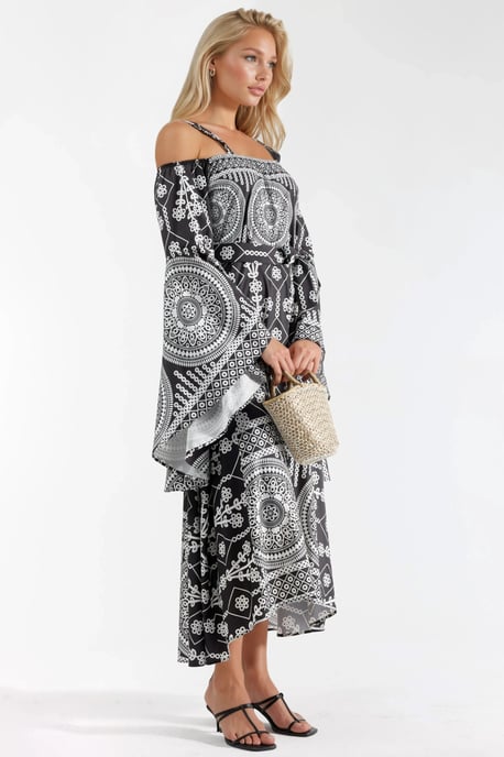 Strapless Geometrische Uitsnede Maxi Jurk - Image 4