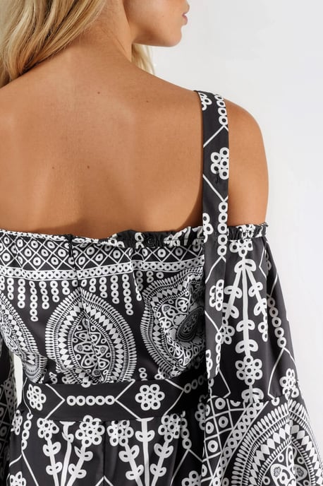 Strapless Geometrische Uitsnede Maxi Jurk - Image 5