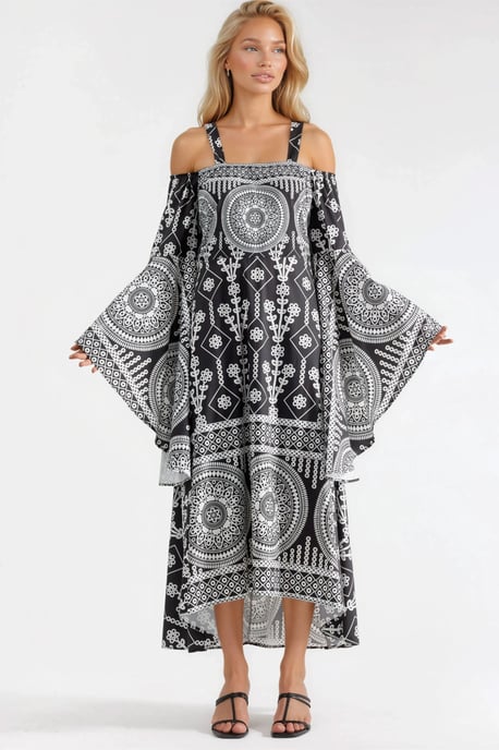 Strapless Geometrische Uitsnede Maxi Jurk - Image 6