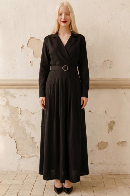 Geknoopte Maxi Jurk met Lange Mouwen - Image 5