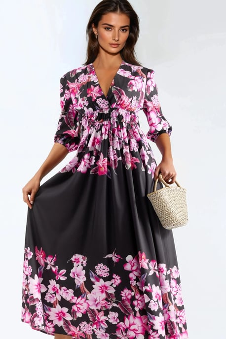 Bloemige V-hals Maxi-jurk - Image 2