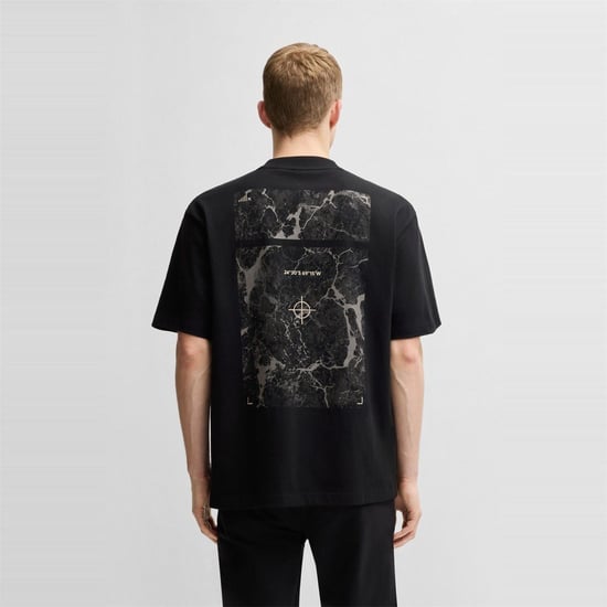 Men's Boss Oversize Fit Crew Neck T-Shirt in Black 001 - Image 3