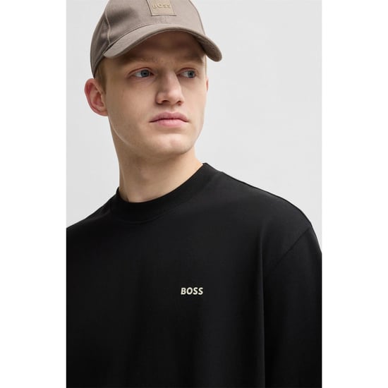 Men's Boss Oversize Fit Crew Neck T-Shirt in Black 001 - Image 4