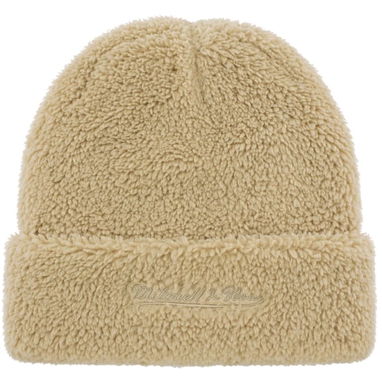 Mitchell & Ness NBA Chicago Bulls Sherpa Knit Off White Beanie - Image 2