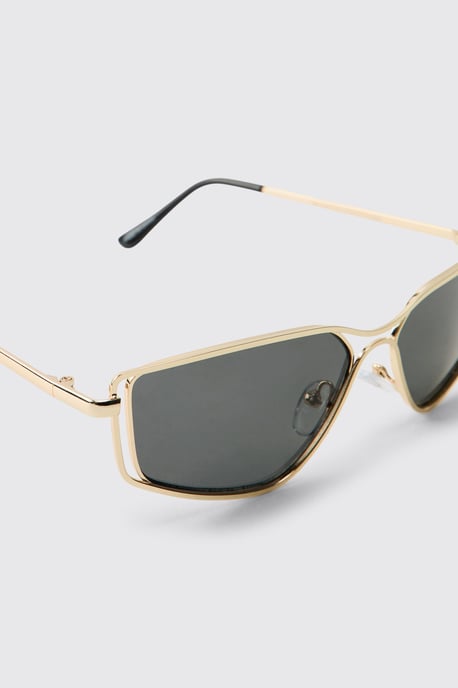 Vintage Wire Frame Geometric Sunglasses - Image 4