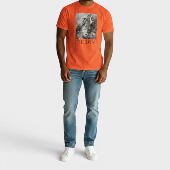 Heron Preston Heron Logo Tee Orange Black - Image 2